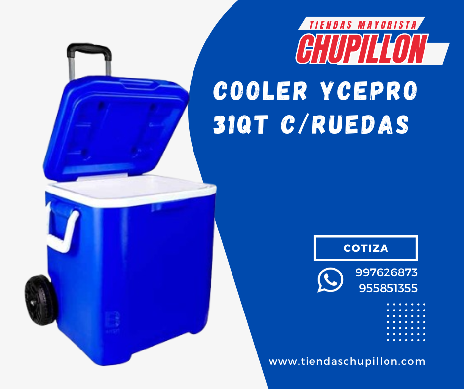 COOLER YCEPRO 31 QT C/RUEDAS Y ASA TELESCÓPICA